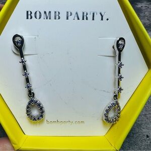 Ring Bomb Party Earrings # 3898 Linked in Love garnet and CZ
